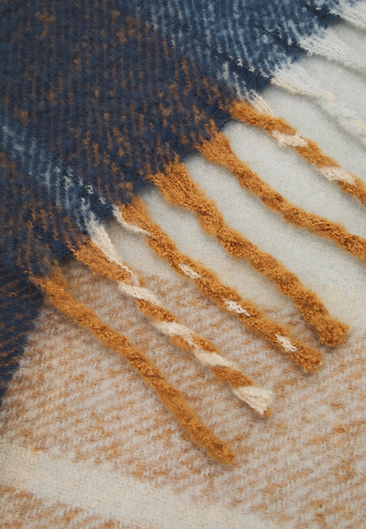 Anna Field Sjaal - Brown/White/Blue - Afbeelding 3