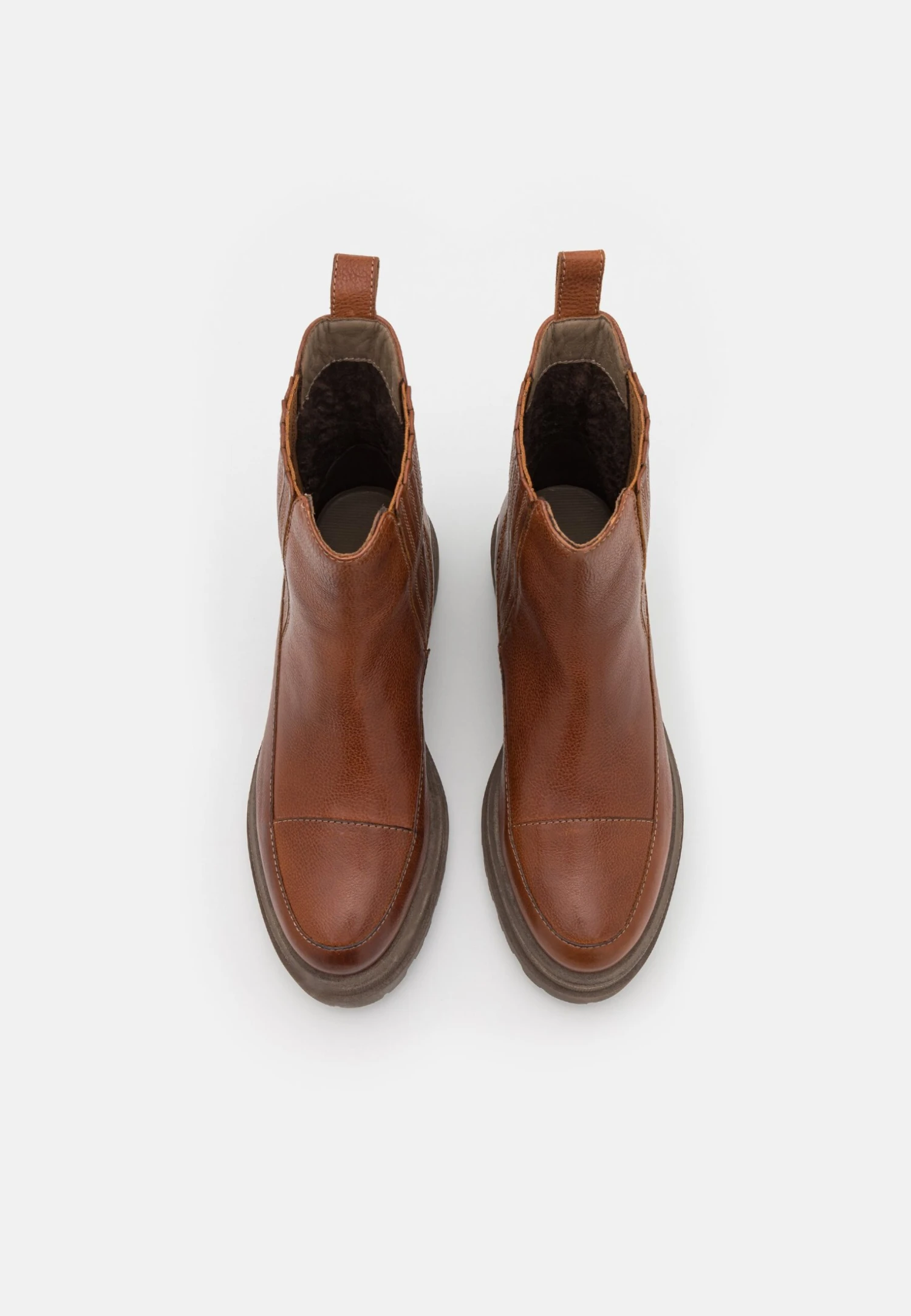 Anna Field Leather - Enkellaarsjes Met Plateauzool - Cognac - Afbeelding 6