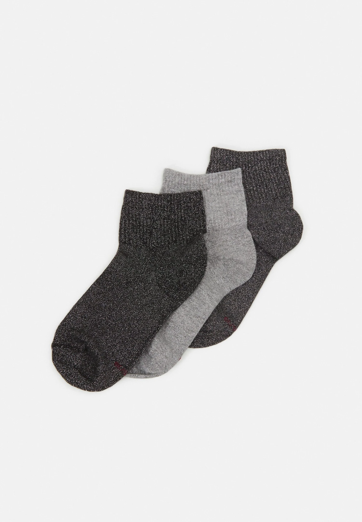 Anna Field Lurex Socks 3 Pack - Sokken - Grey/Black