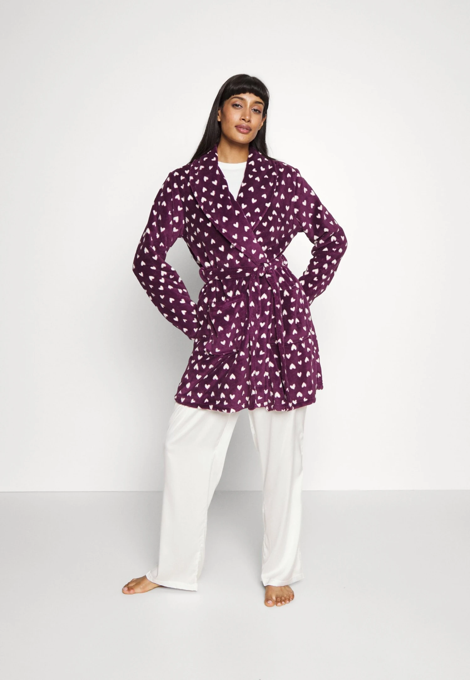 Anna Field Badjas - Dark Red/Beige - Afbeelding 2