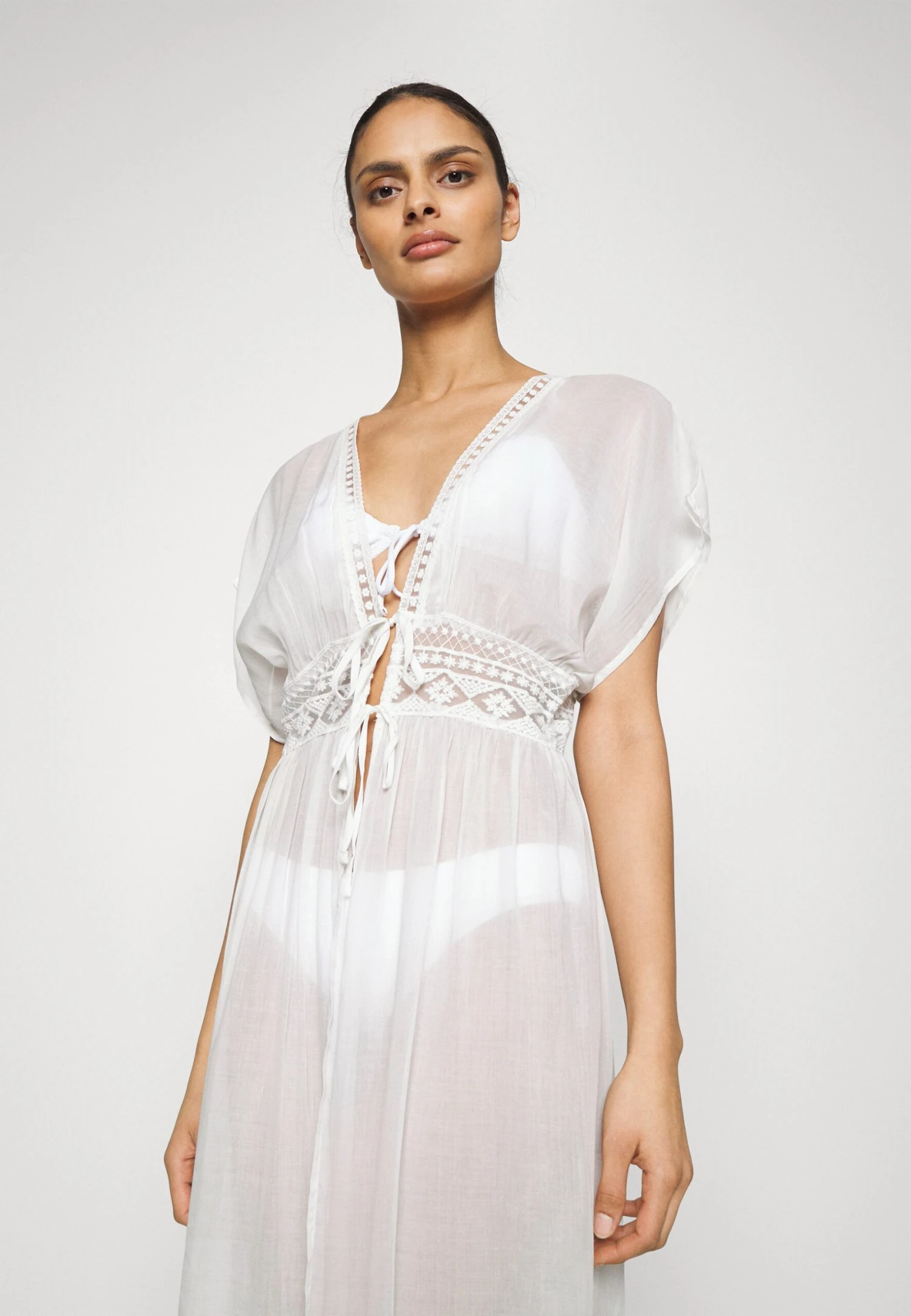 Anna Field Embroidered Cover Up/ 802 - Black - Strandaccessoire - 001 - White - Afbeelding 4