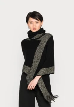 Anna Field Poncho - Black / Gold