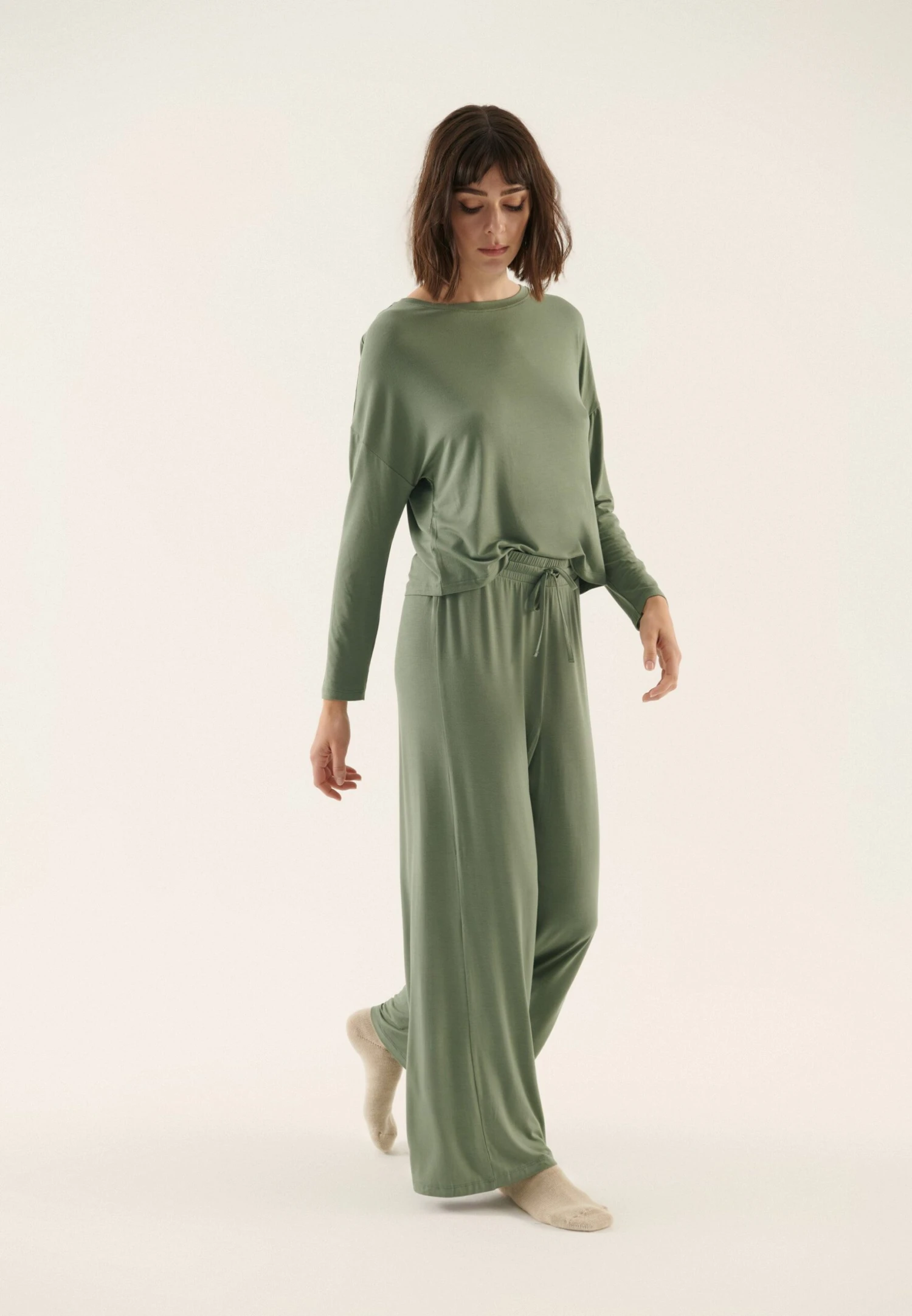 Anna Field Wide Leg - Pyjama - Khaki - Afbeelding 4