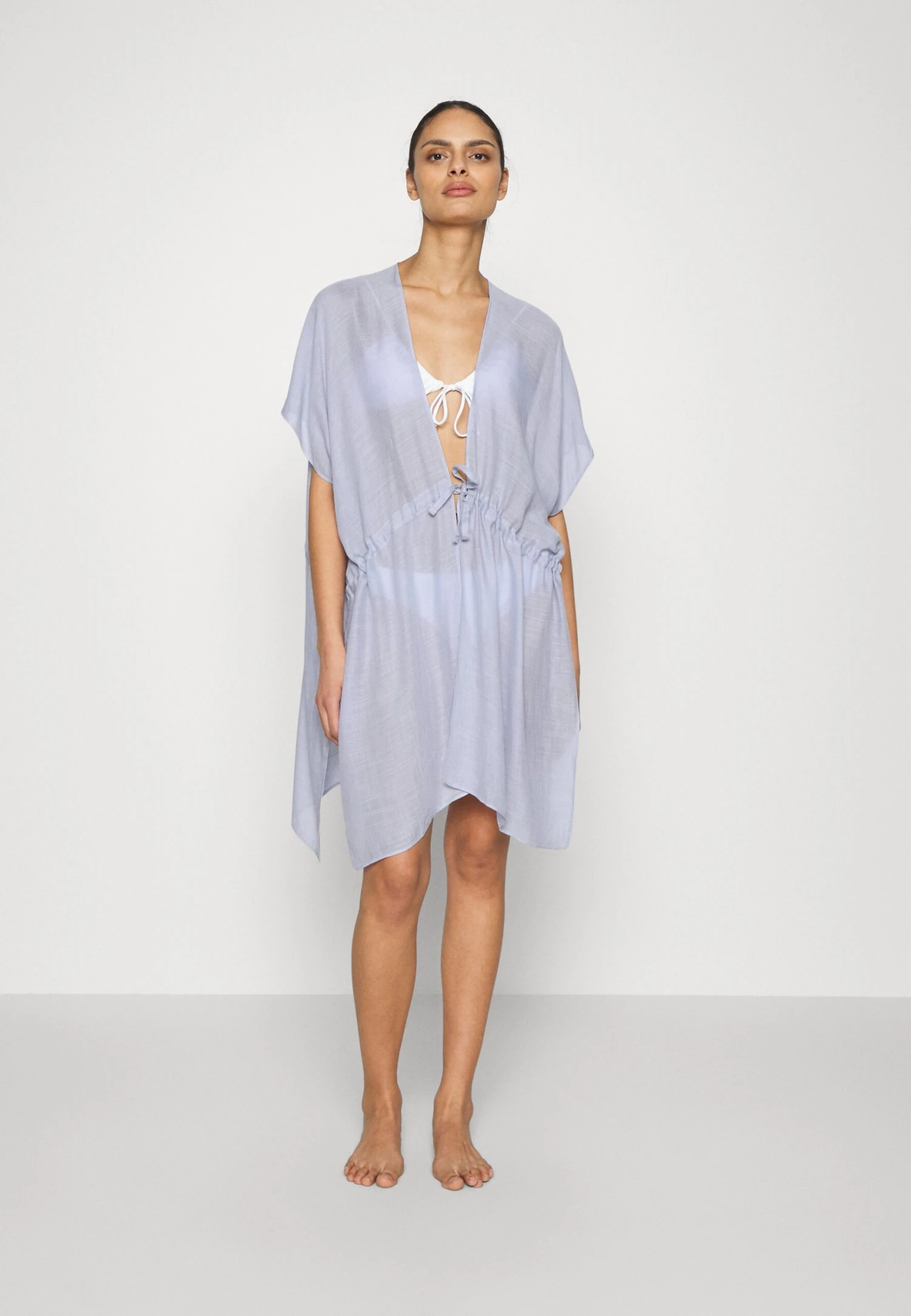 Anna Field Printed Short Kimono / 606 - Khaki_003 - Off-White - Strandaccessoire - 502 - Blue