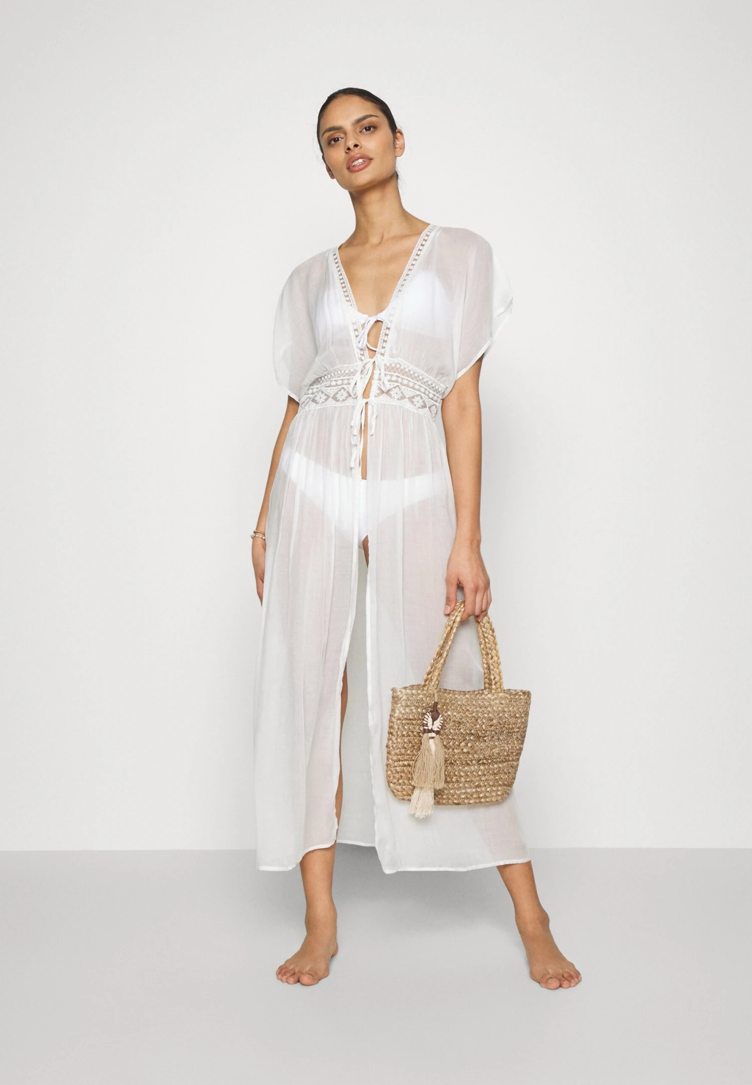 Anna Field Embroidered Cover Up/ 802 - Black - Strandaccessoire - 001 - White - Afbeelding 2