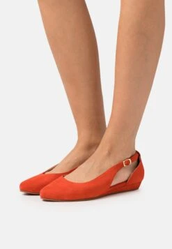 Anna Field Leather- Ballerina'S Met Enkelbandjes - Red